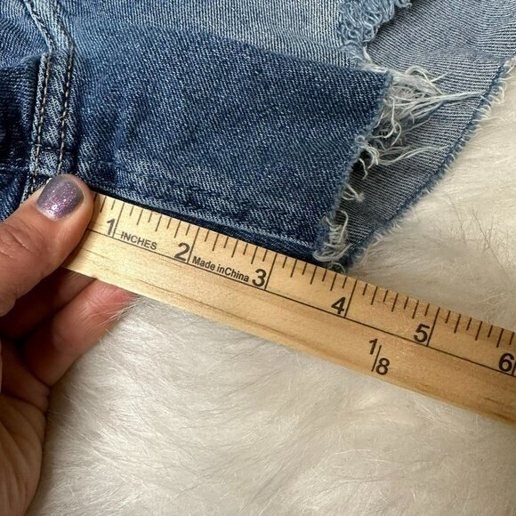 Hollister Sz 26 LOT of 2 Denim Cut-Off Shorts High Waisted Black / Med Blue - Picture 9 of 16